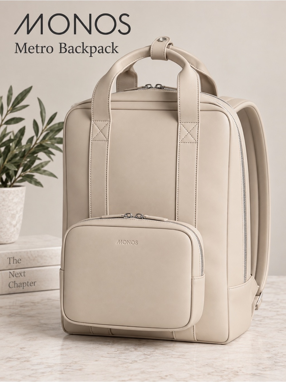 Monos Metro Backpack Ivory Vegan
Leather + Metro Kit